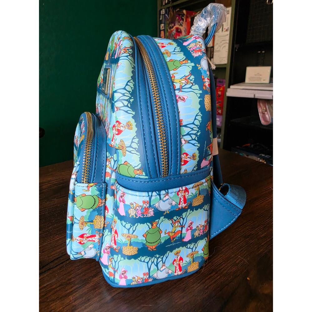 NWT Loungefly Disney Robin Hood Sherwood All Over Print Backpack - Picture 4 of 6